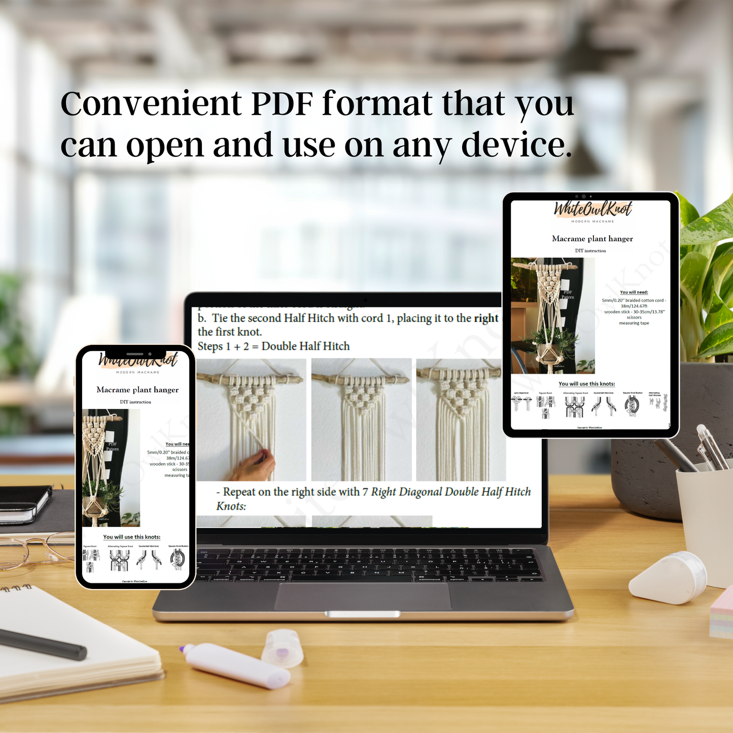 Macrame Plant Hanger PDF pattern