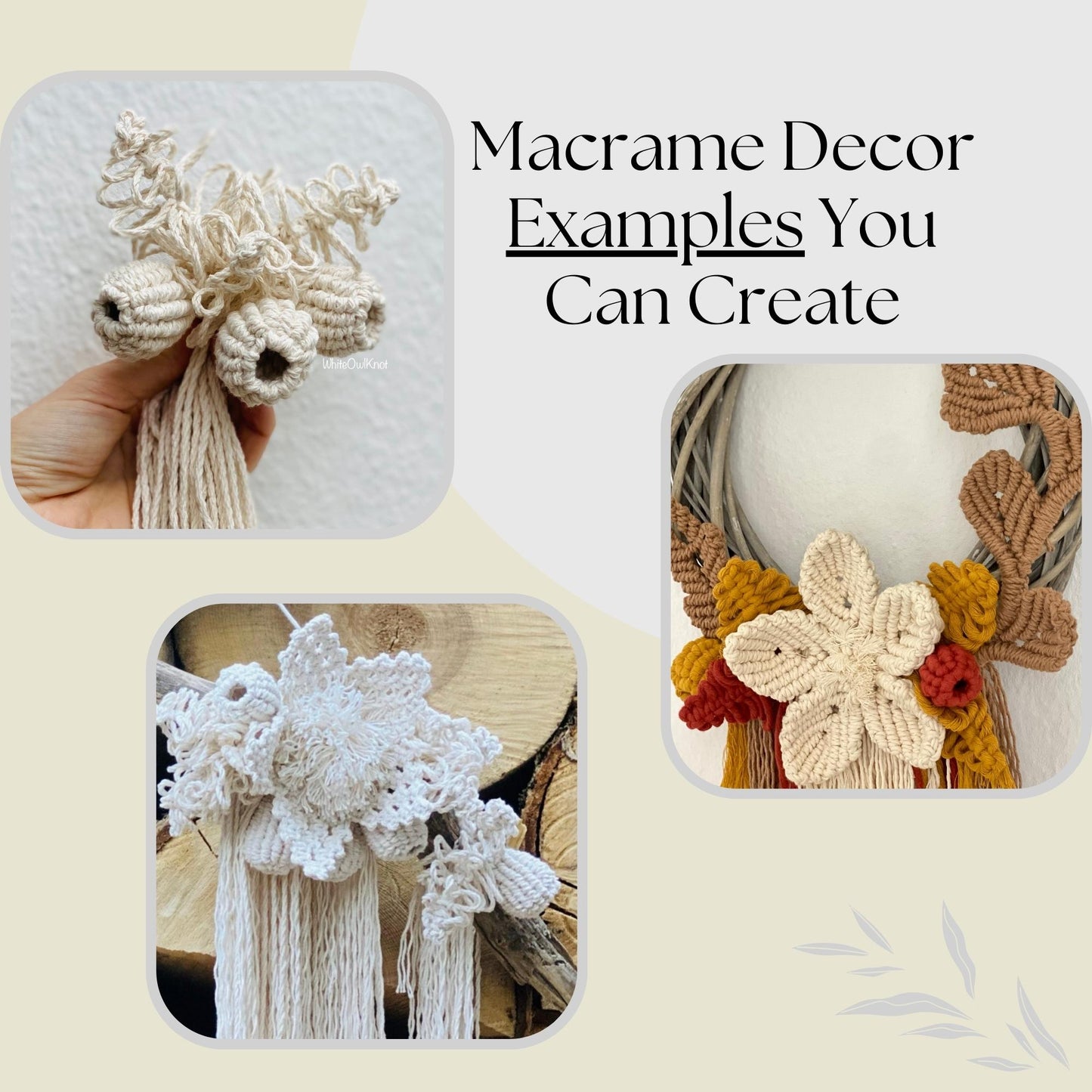 Bundle of 14 DIY Macrame Floral Patterns to Make Unique Floral Pieces