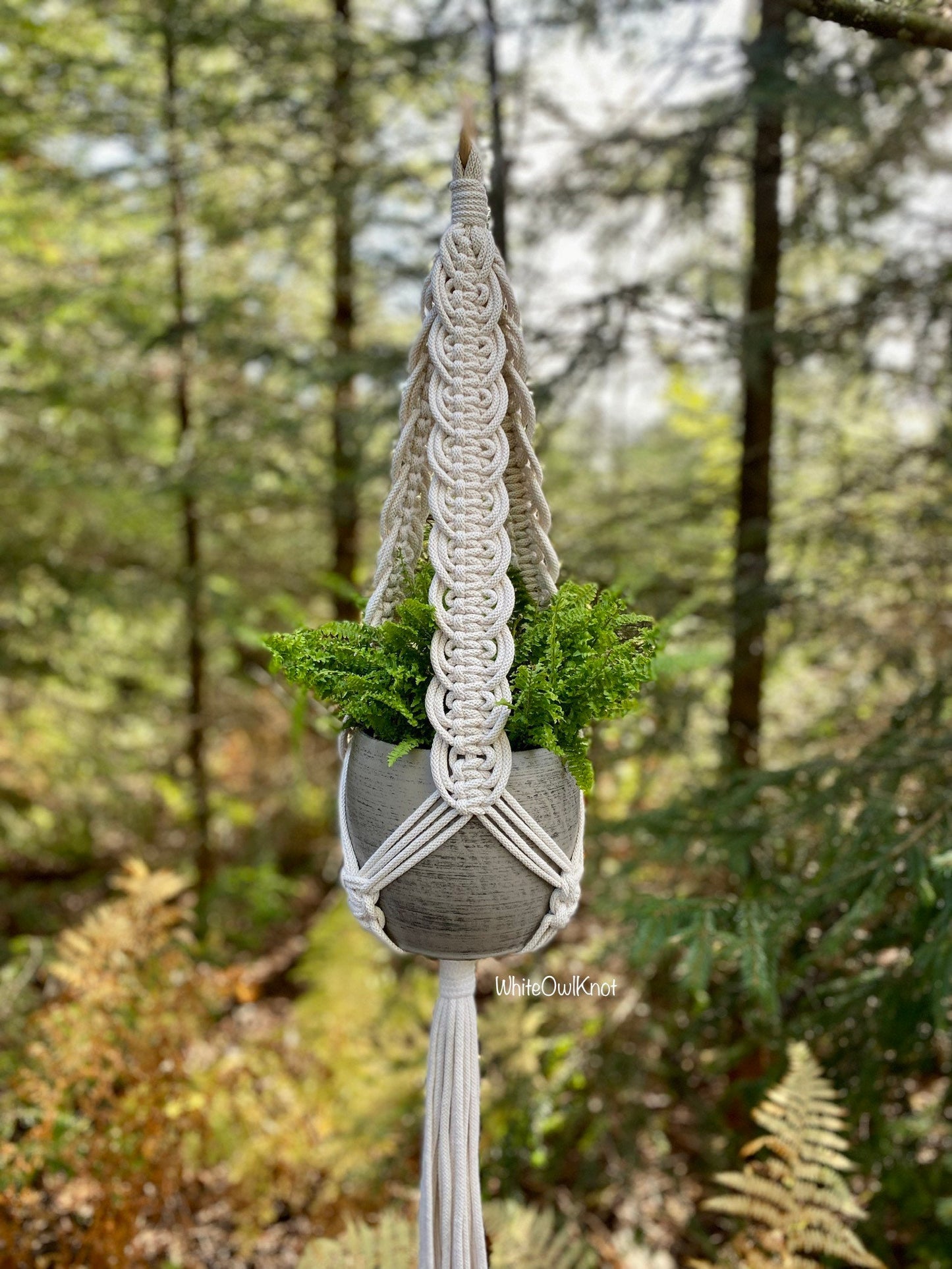 Macrame Plant Hanger PDF Pattern, Boho Hanging Planter DIY