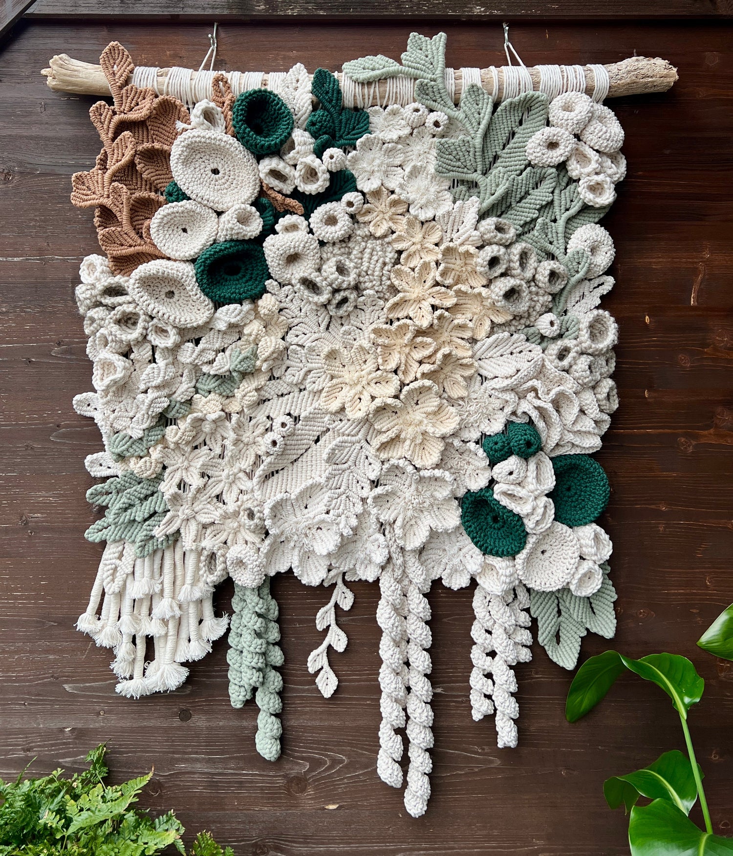 Coral reef inspired macrame wall hanging pattern collection