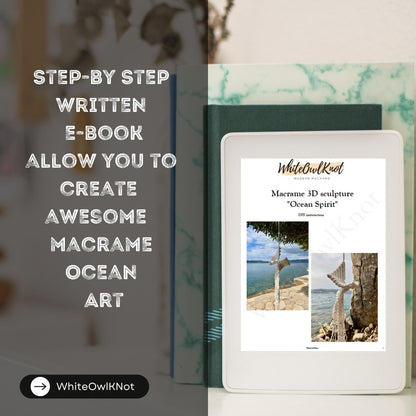 3D Art "Ocean Spirit", Beach House Decor Macrame Pattern