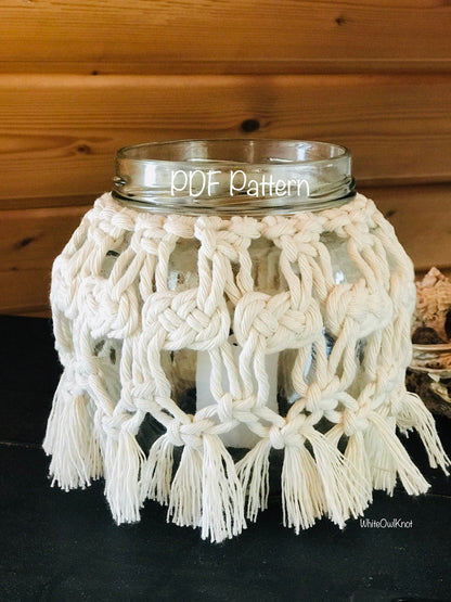 Macrame Jar Cover PDF Pattern