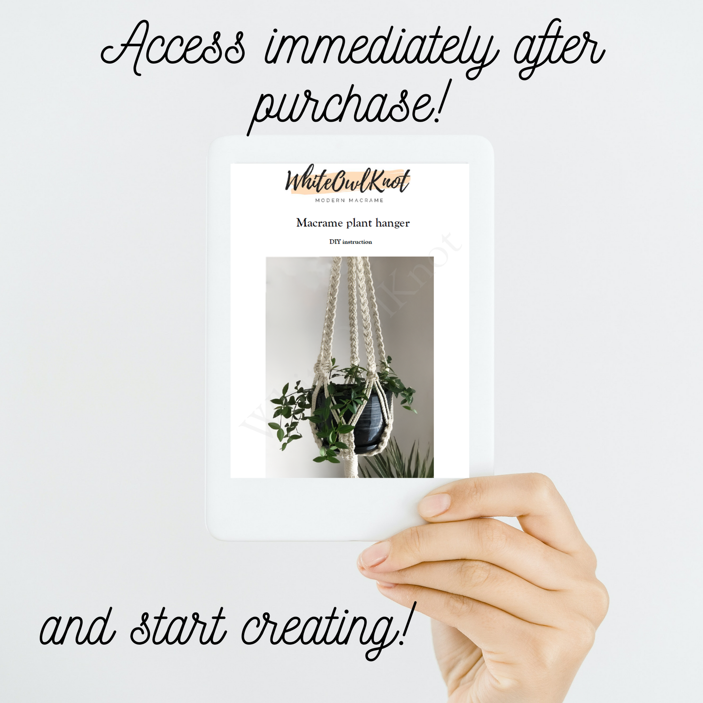 Macramé Pattern Plant Hanger DIY, Instant Download