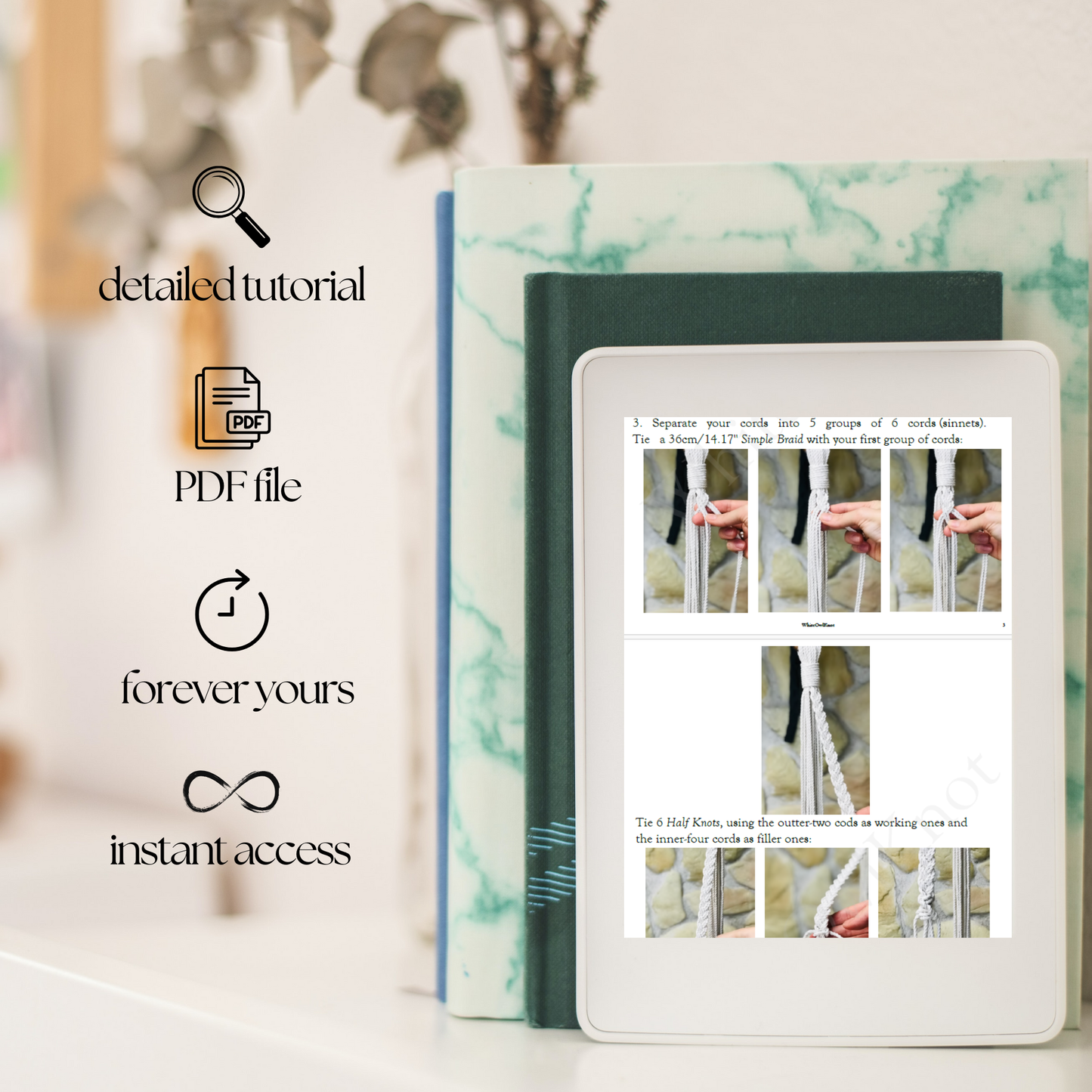 Macramé Pattern Plant Hanger DIY, Instant Download