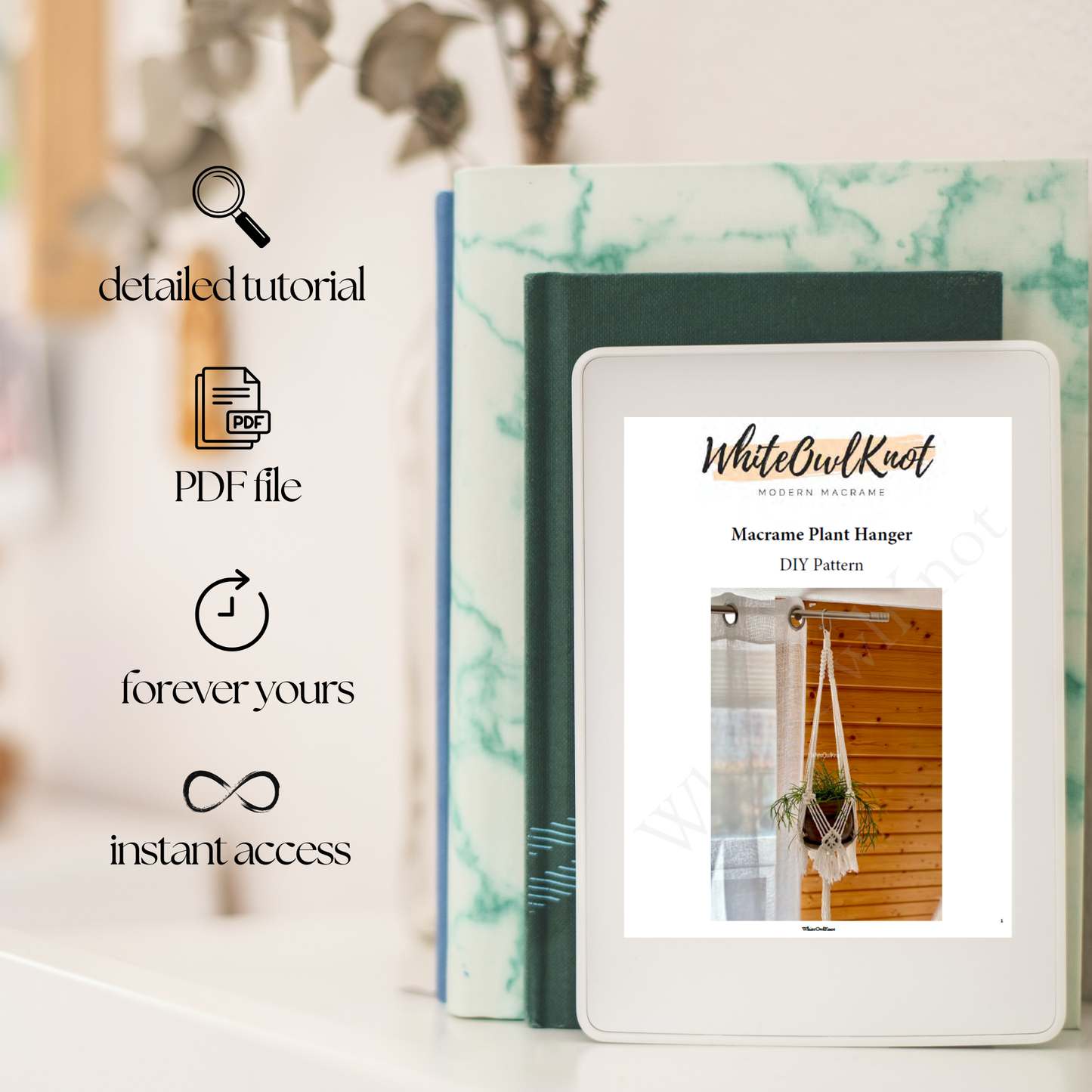 Macrame plant hanger PDF pattern