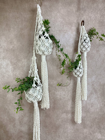 Double Macrame Plant Hanger Pattern PDF – Vertical Two-Pot Design