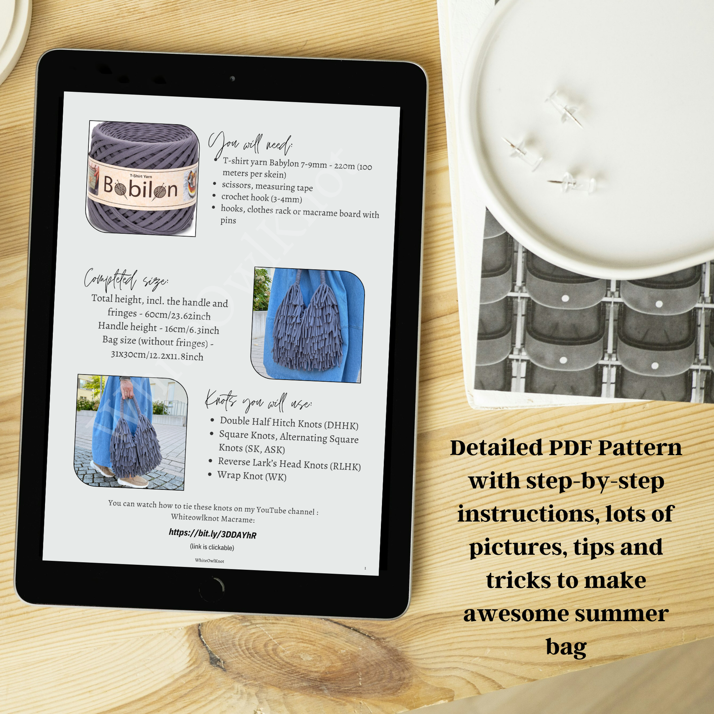 Macrame Bag with Fringes PDF Pattern