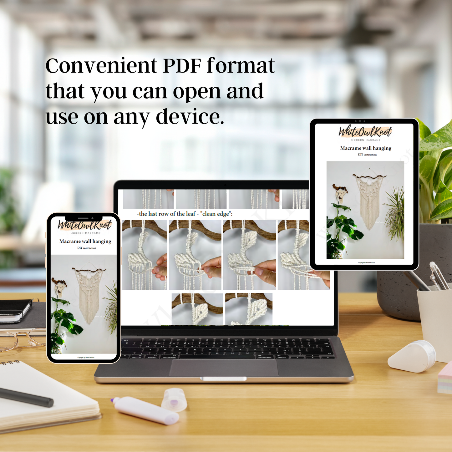 Macrame Wall Hanging Pattern - Easy Step-by-Step PDF Tutorial