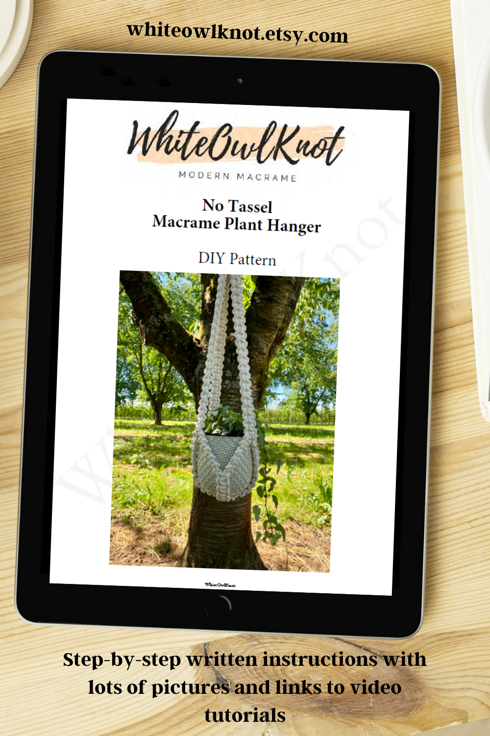 Without Tassel on Bottom Macrame Plant Hanger Pattern