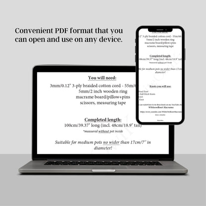 Laptop and smartphone displaying a PDF document on a gray background