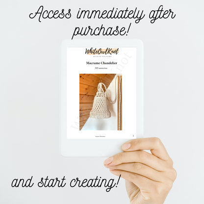Hand holding a product packaging with text 'Access immediately after purchase! and start creating!'