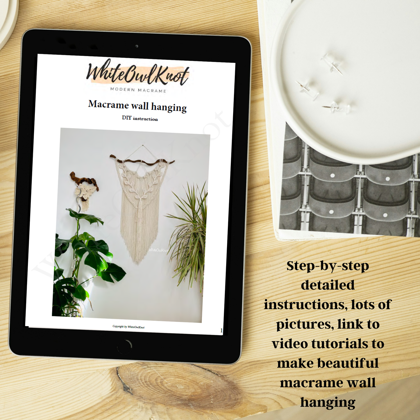 Macrame Wall Hanging Pattern - Easy Step-by-Step PDF Tutorial