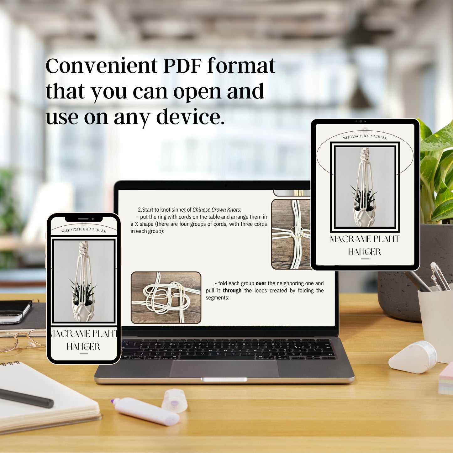 Macrame Wall Hanging DIY Pattern – Step-by-Step PDF