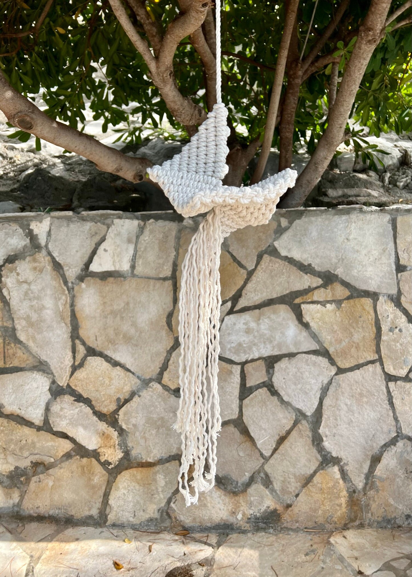 3D Art "Ocean Spirit", Beach House Decor Macrame Pattern