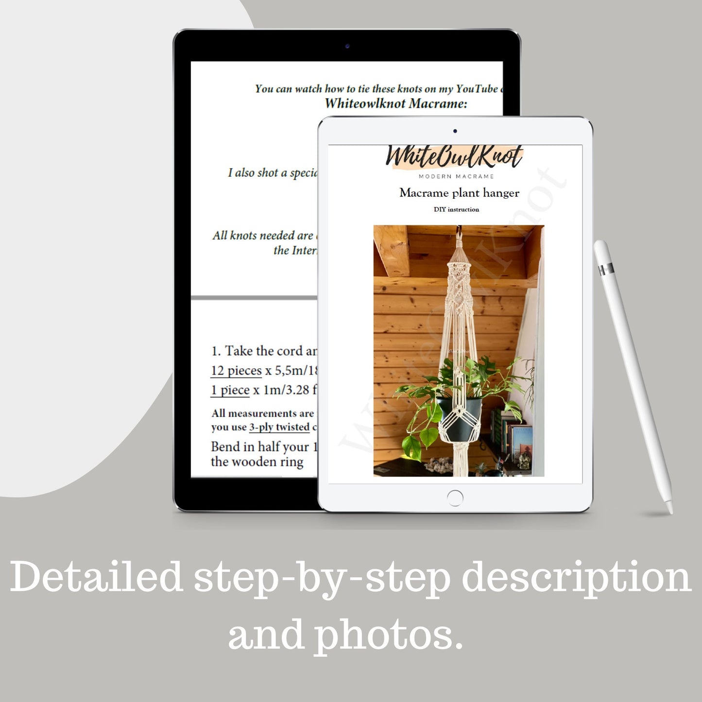 Macramé Plant Hanger Pattern PDF – Step-by-Step DIY Instructions
