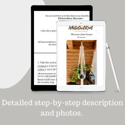 Macramé Plant Hanger Pattern PDF – Step-by-Step DIY Instructions