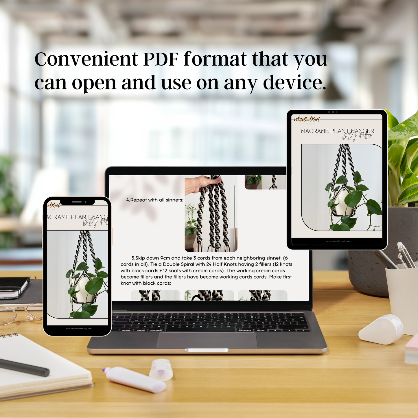 Macrame Plant Hanger Pattern PDF