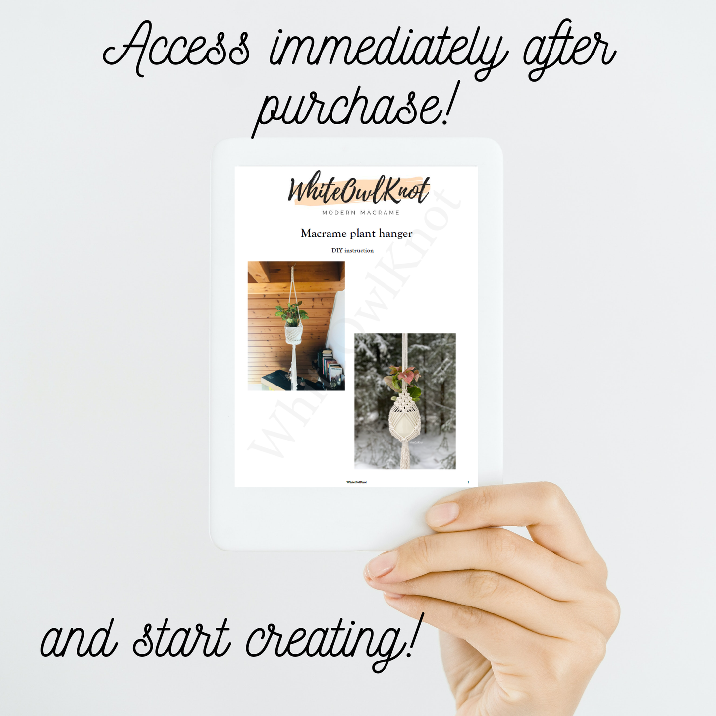 4 Makramee-Pflanzenampel DIY Anleitungen - Verwandeln Sie Terrasse und Balkon mit eklektischer Dekoration. Sofortige digitale Downloads. Geschenkidee für Pflanzenliebhaber