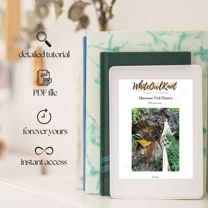 4 Makramee-Pflanzenampel DIY Anleitungen - Verwandeln Sie Terrasse und Balkon mit eklektischer Dekoration. Sofortige digitale Downloads. Geschenkidee für Pflanzenliebhaber