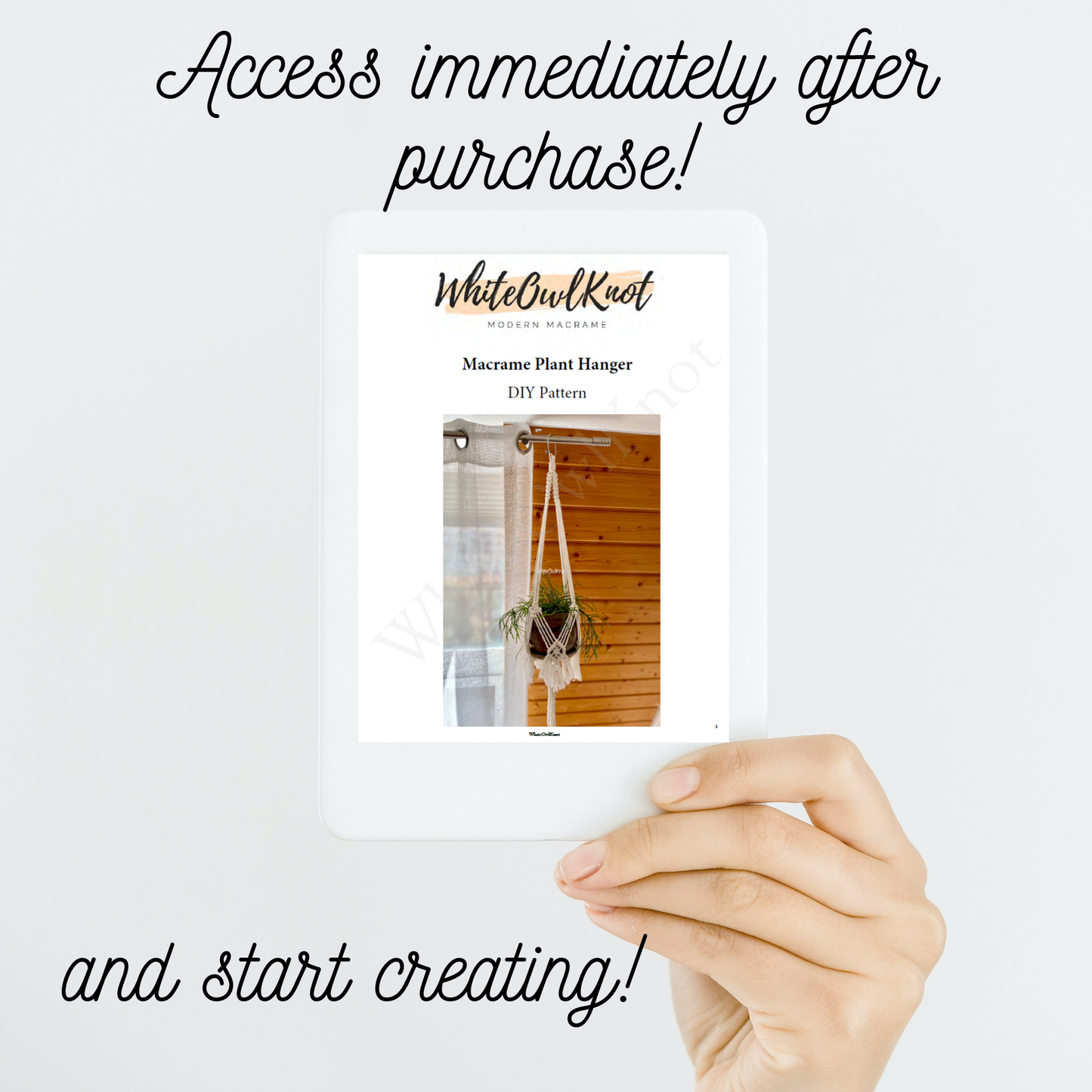 Macrame plant hanger PDF pattern