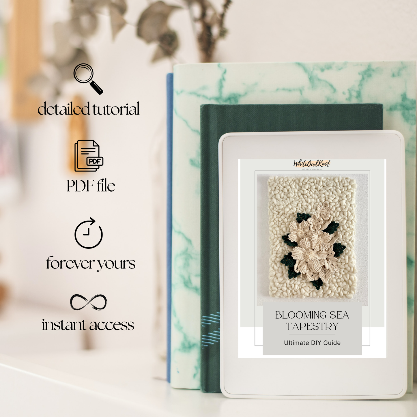 Perlen-Korallen-Faser-Kunst-Muster PDF – DIY koralleninspirierter Wandbehang