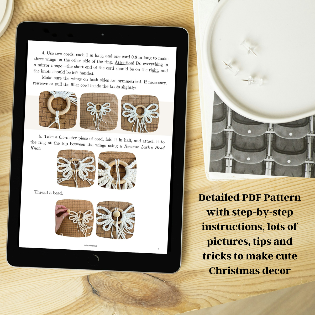 Weihnachtsengel Makramee-Anleitung, DIY Feiertags-Ornament