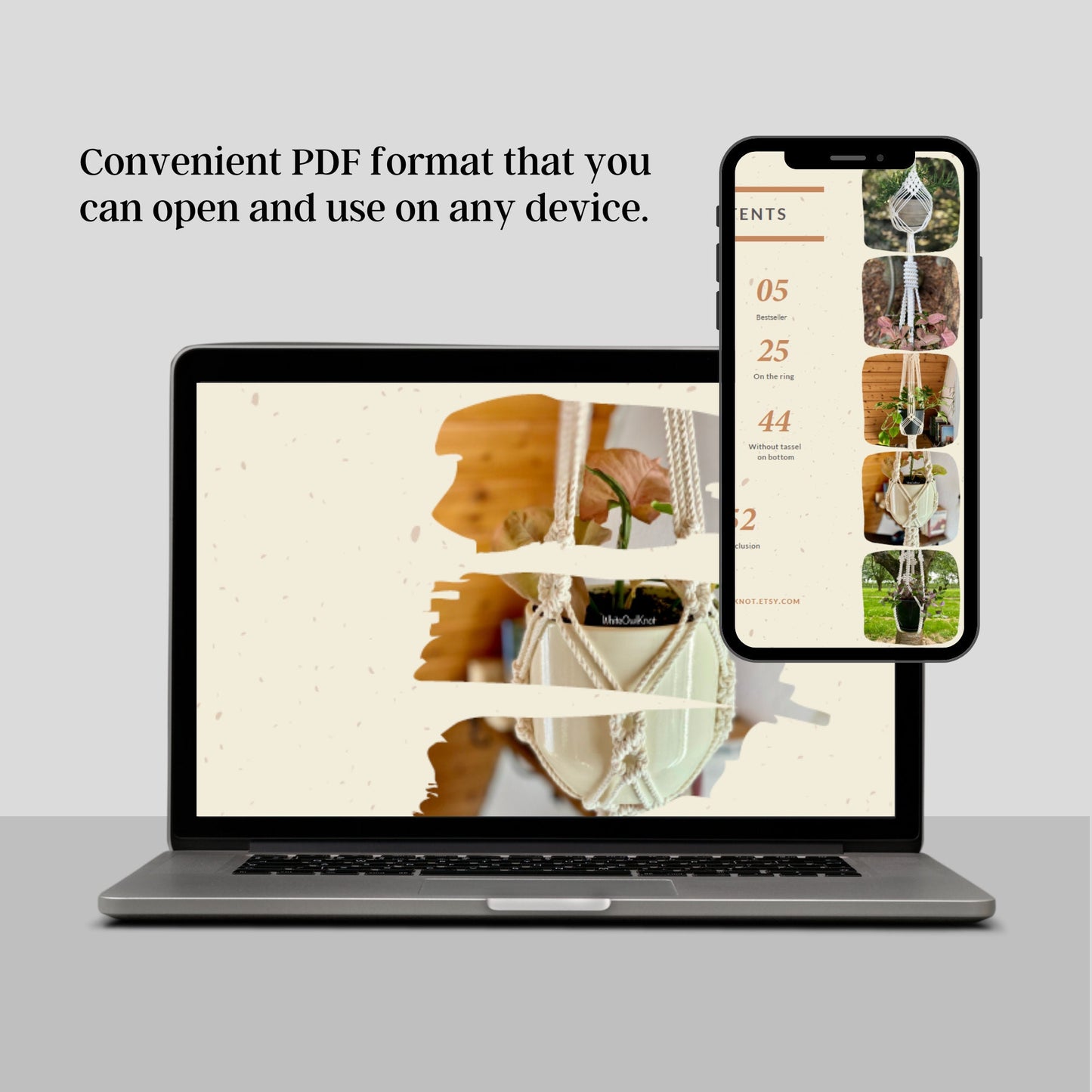 5 Macrame Plant Hangers DIY eBook, Set of 5 Patterns