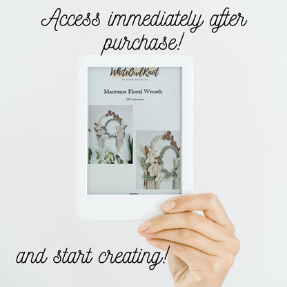 Hand holding a product packaging with text 'Access immediately after purchase! and start creating!' on a white background.