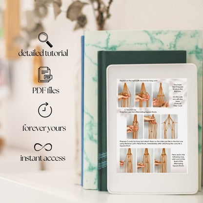 E-reader device with digital tutorial on a marble surface