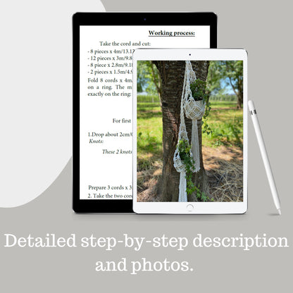 Double Macrame Plant Hanger Pattern PDF – Vertical Two-Pot Design