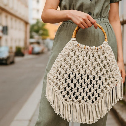 Boho Chic Net Bag, Macrame DIY Pattern