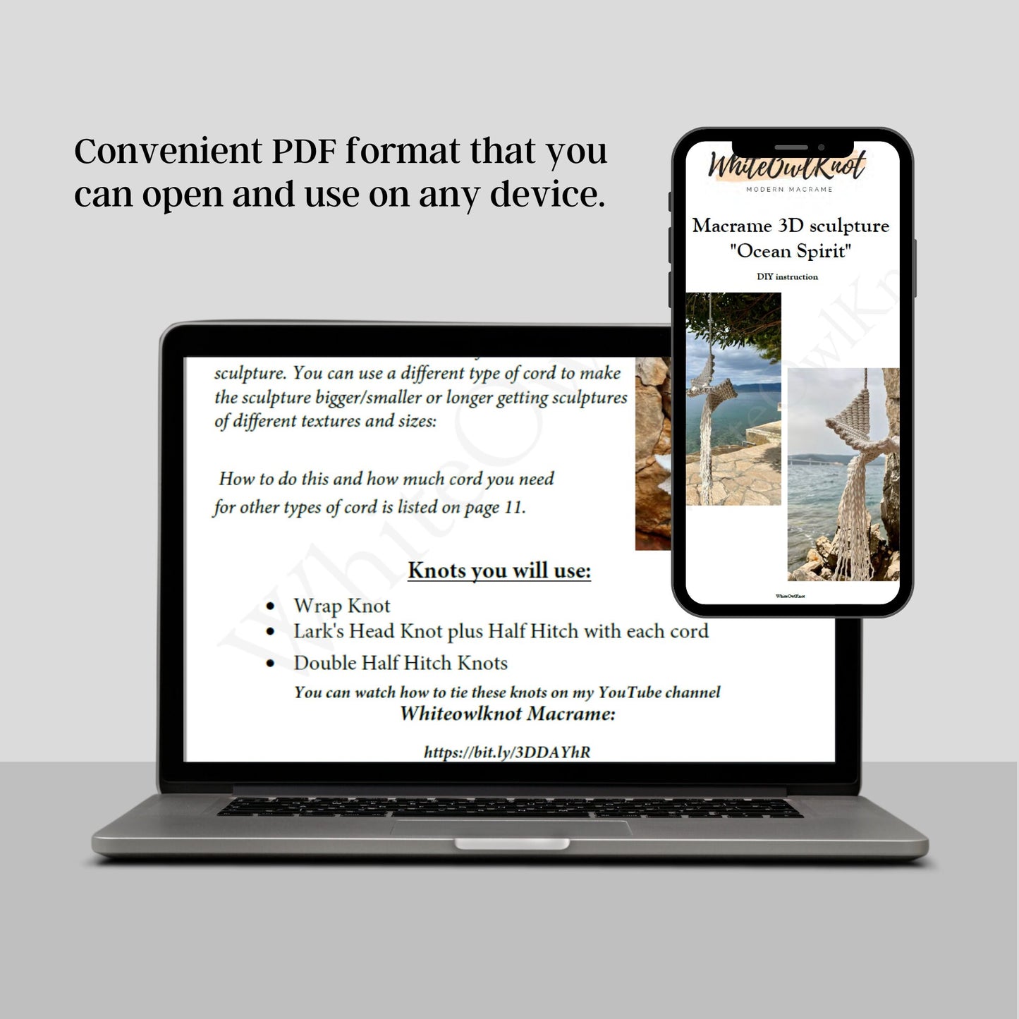 3D Art "Ocean Spirit", Beach House Decor Macrame Pattern