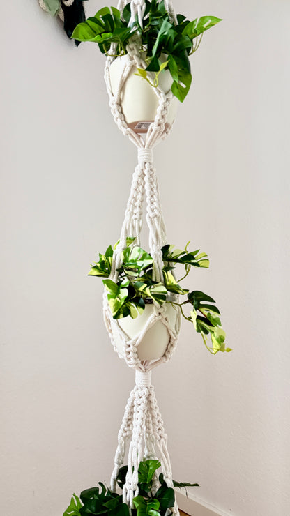 Triple Macrame Plant Hanger Pattern, Digital Download