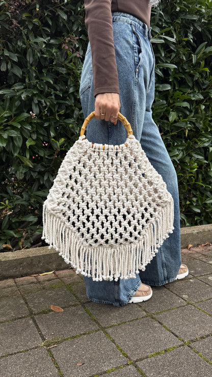 Boho Chic Net Bag, Macrame DIY Pattern