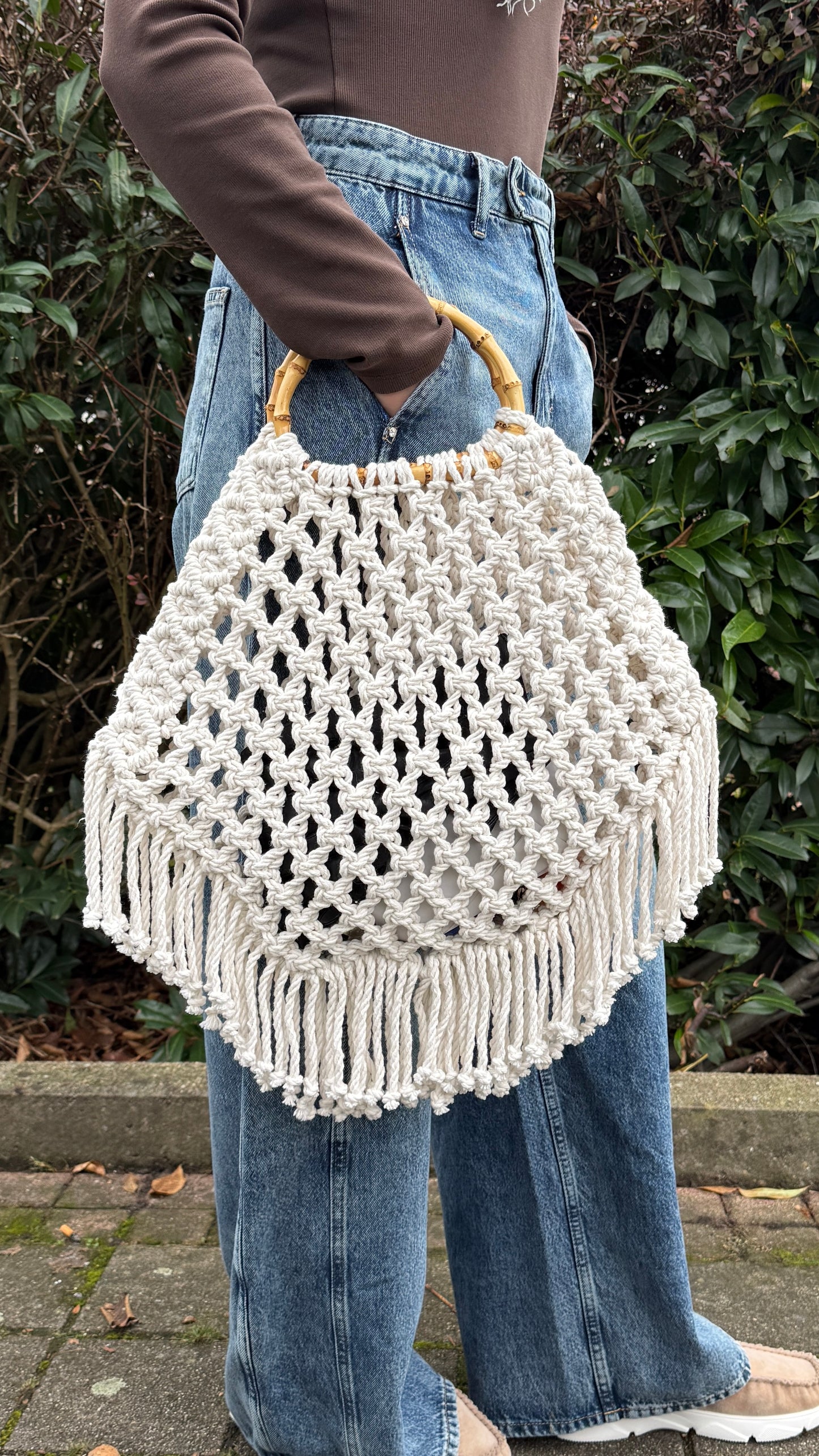 Boho Chic Net Bag, Macrame DIY Pattern
