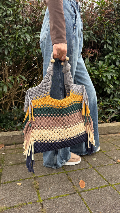 Boho Handbag Pattern, Macrame Shopping Bag DIY
