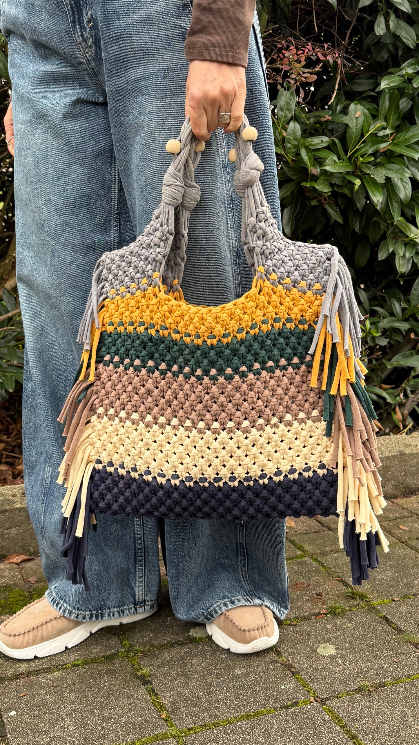 Boho Handbag Pattern, Macrame Shopping Bag DIY