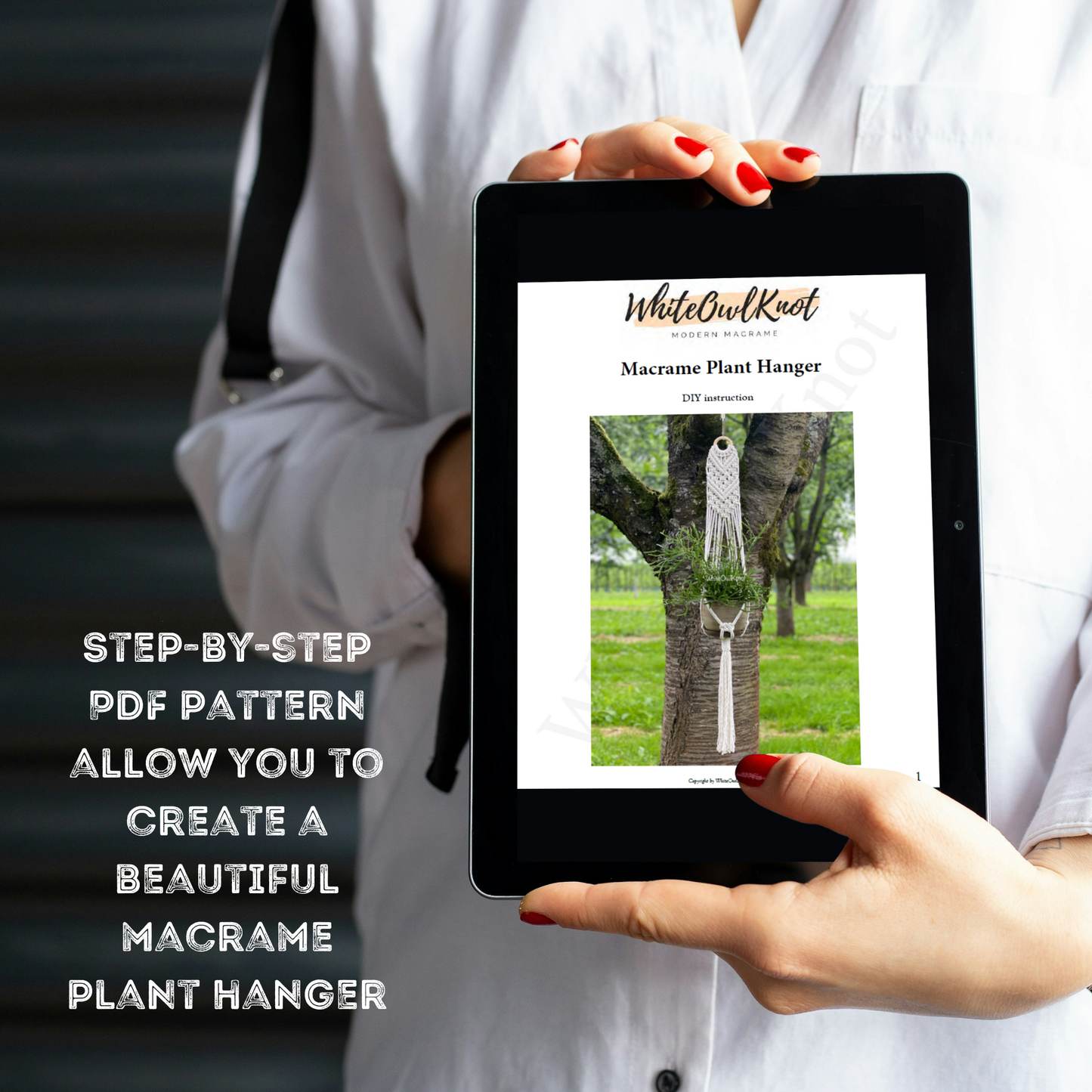 Macrame Plant Hanger Pattern, Step by Step DIY Instructions