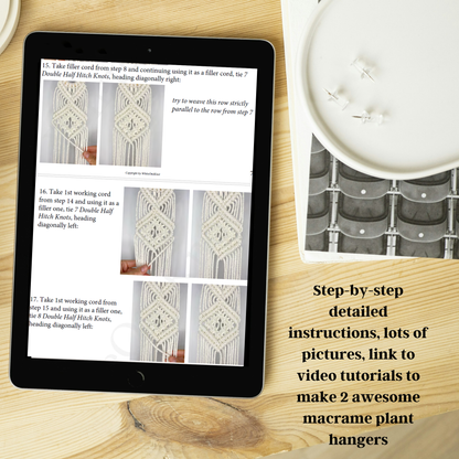 Set of 2 Modern Macramé Plant Hanger Patterns PDF