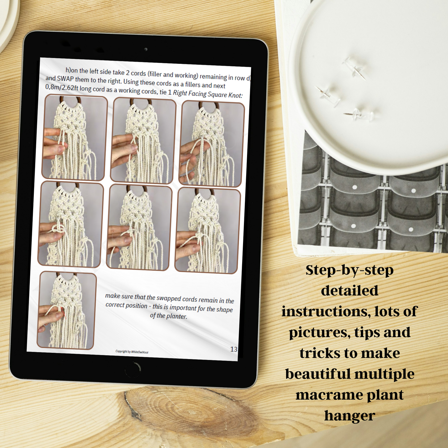 Ribbon Macrame Plant Hanger Pattern - Multiple Pods DIY Guide