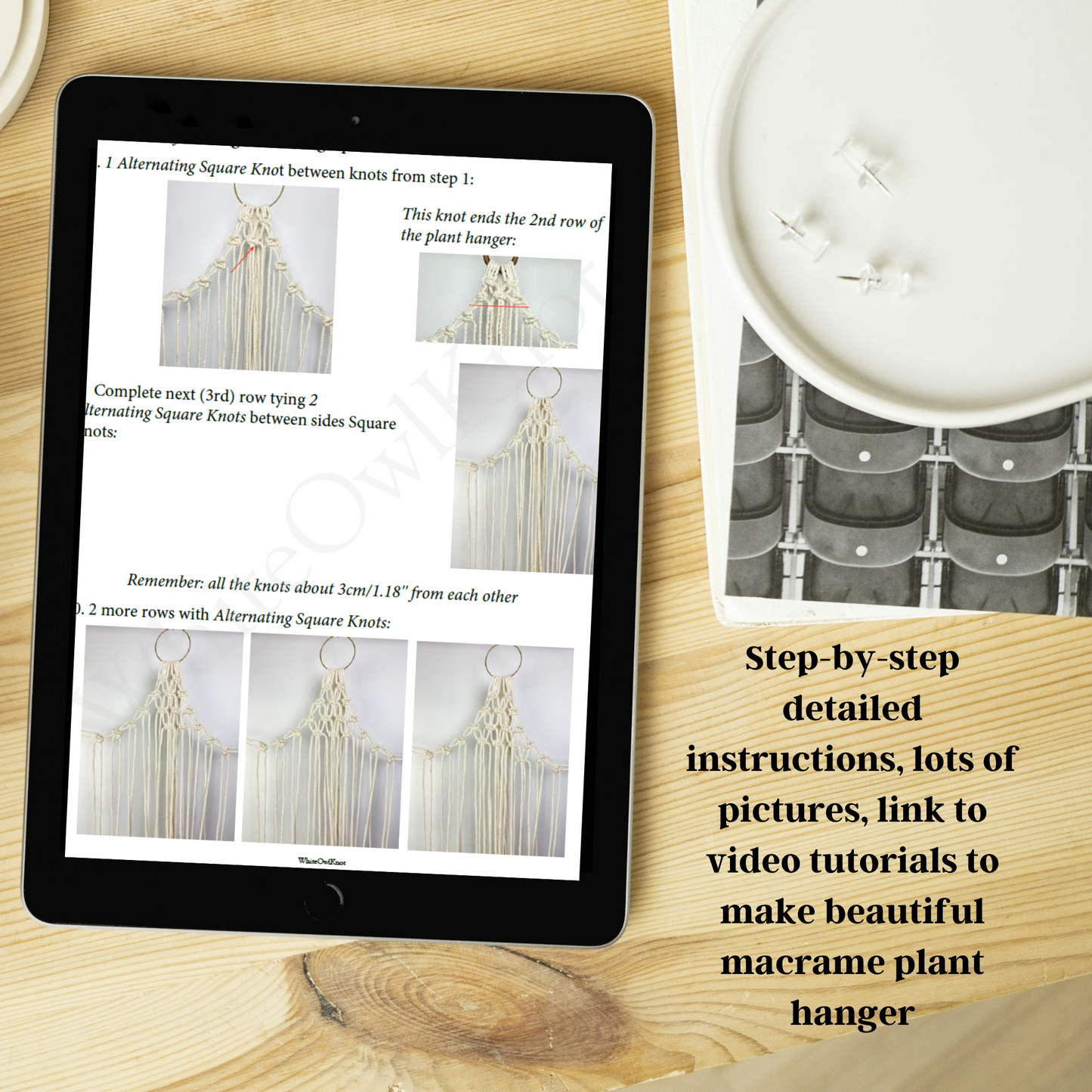 Double Macrame Plant Hanger Pattern PDF – Vertical Two-Pot Design