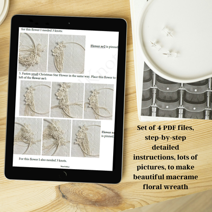 Flower Wreath Pattern, Macrame Floral Wall Hanging Tutorial