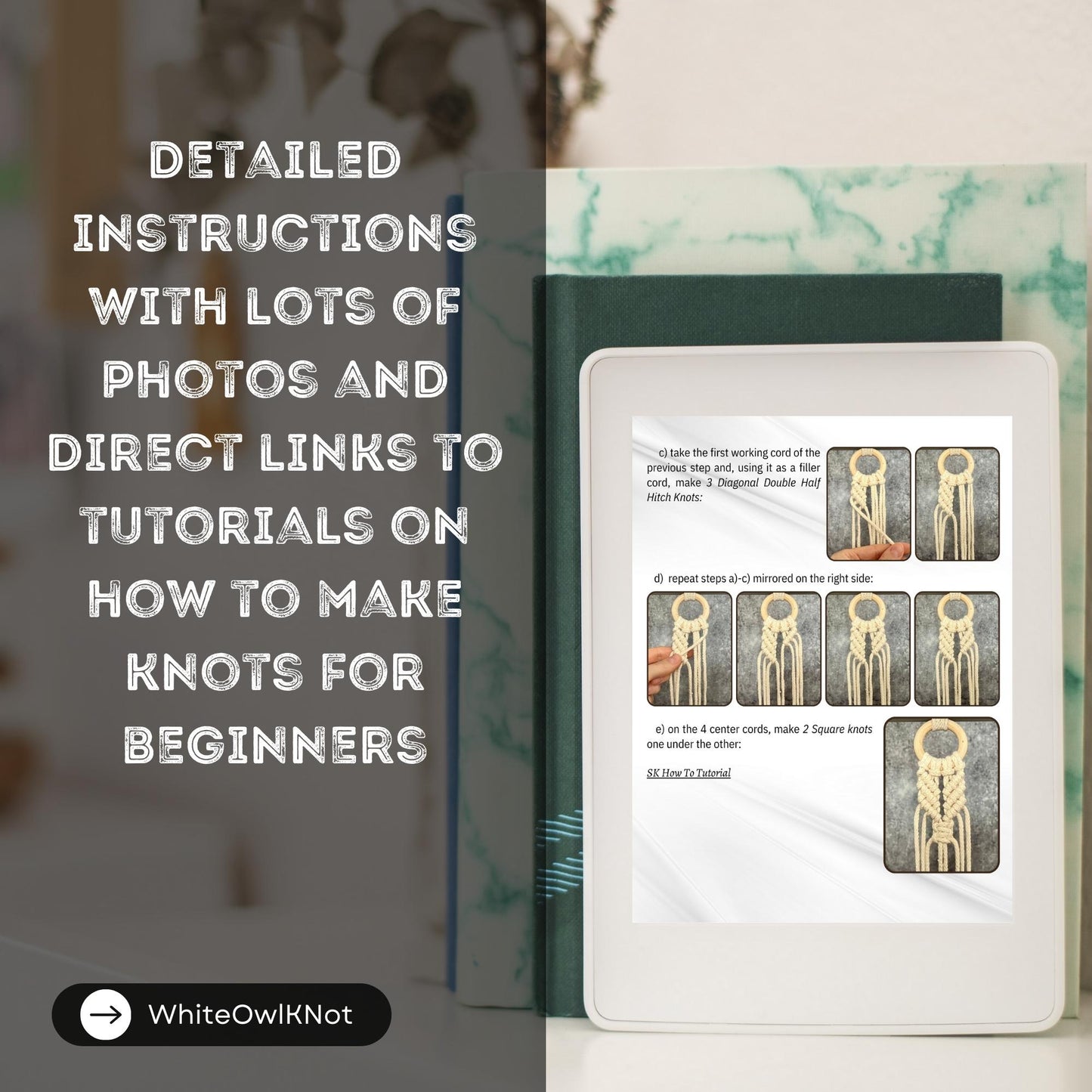 Nest Macramé Plant Hanger Pattern, DIY Instructions