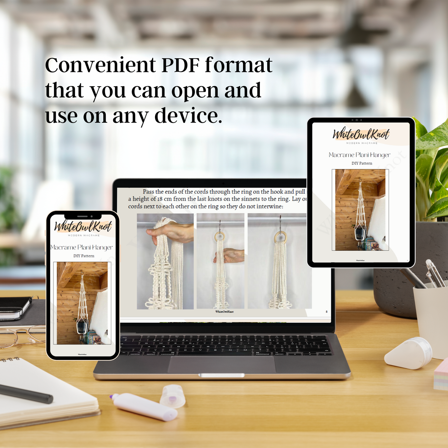 Without Tassel on Bottom Macrame Plant Hanger Pattern