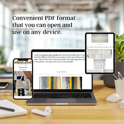 Boho Handbag Pattern, Macrame Shopping Bag DIY