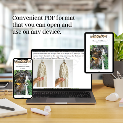 Macrame Plant Hanger Pattern PDF with Nest-Style Basket Design
