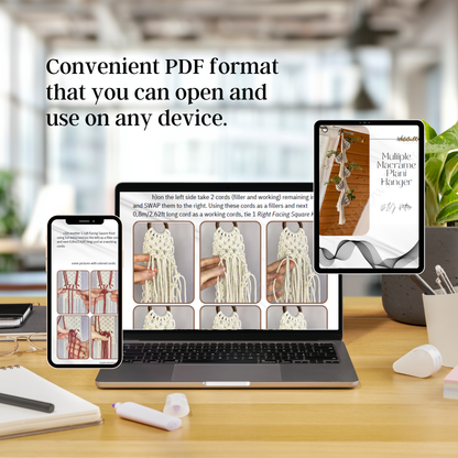 Ribbon Macrame Plant Hanger Pattern - Multiple Pods DIY Guide