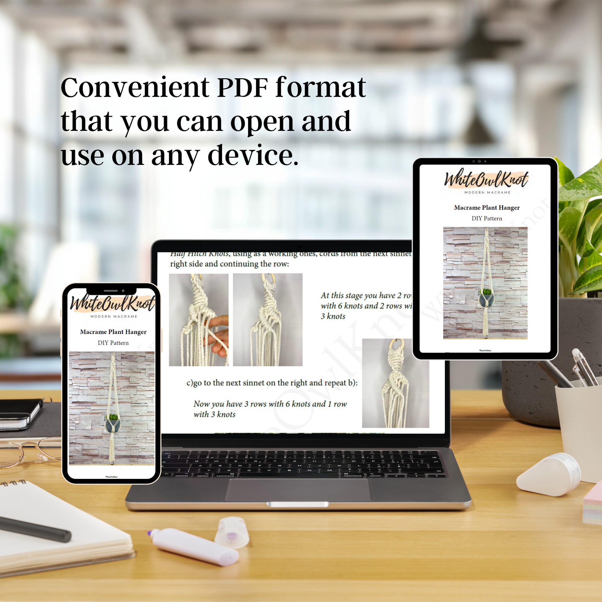 Digital PDFs displayed on a laptop and smartphone with text about convenient PDF format.