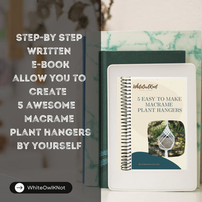 5 Macrame Plant Hangers DIY eBook, Set of 5 Patterns