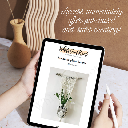 Macrame Plant Hanger Pattern PDF, Wall-Mounted Design